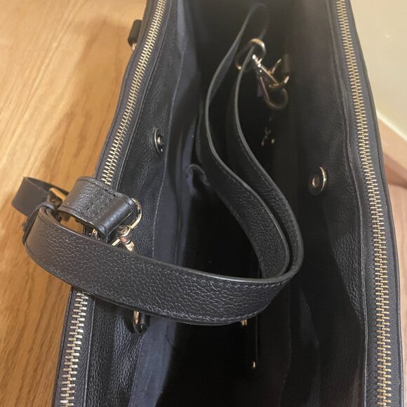 DANIER BLACK LEATHER LARGE BRIEFCASE LAPTOP BAG - Picture 8 of 10